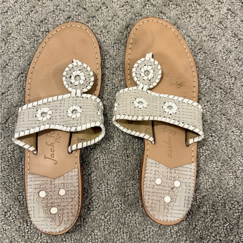 Jack Rogers Women's Gray and White Sandals